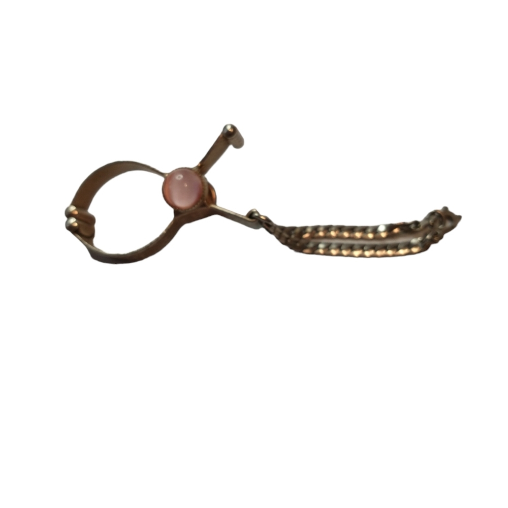 Vintage glove clip hammered texture pink glass - Picture 8 of 8